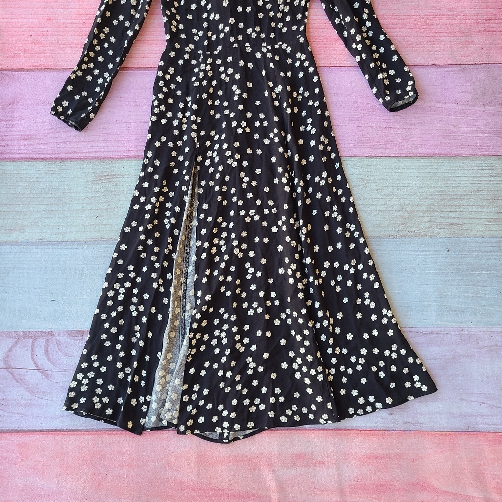 Reformation Black and White Polka Dot Midi Dress - Picture 6 of 10